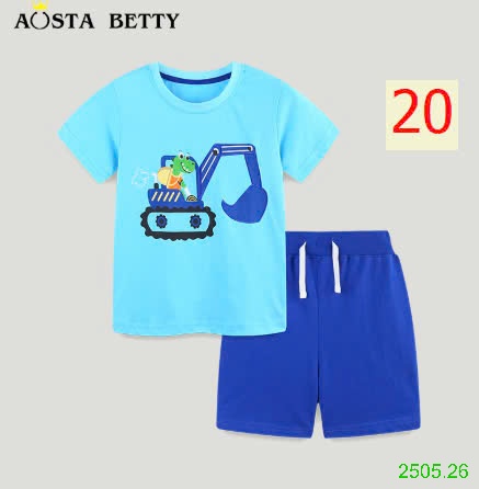 25HA2505.26 - BỘ COTTON BÉ TRAI HÃNG AOSTA BETTY