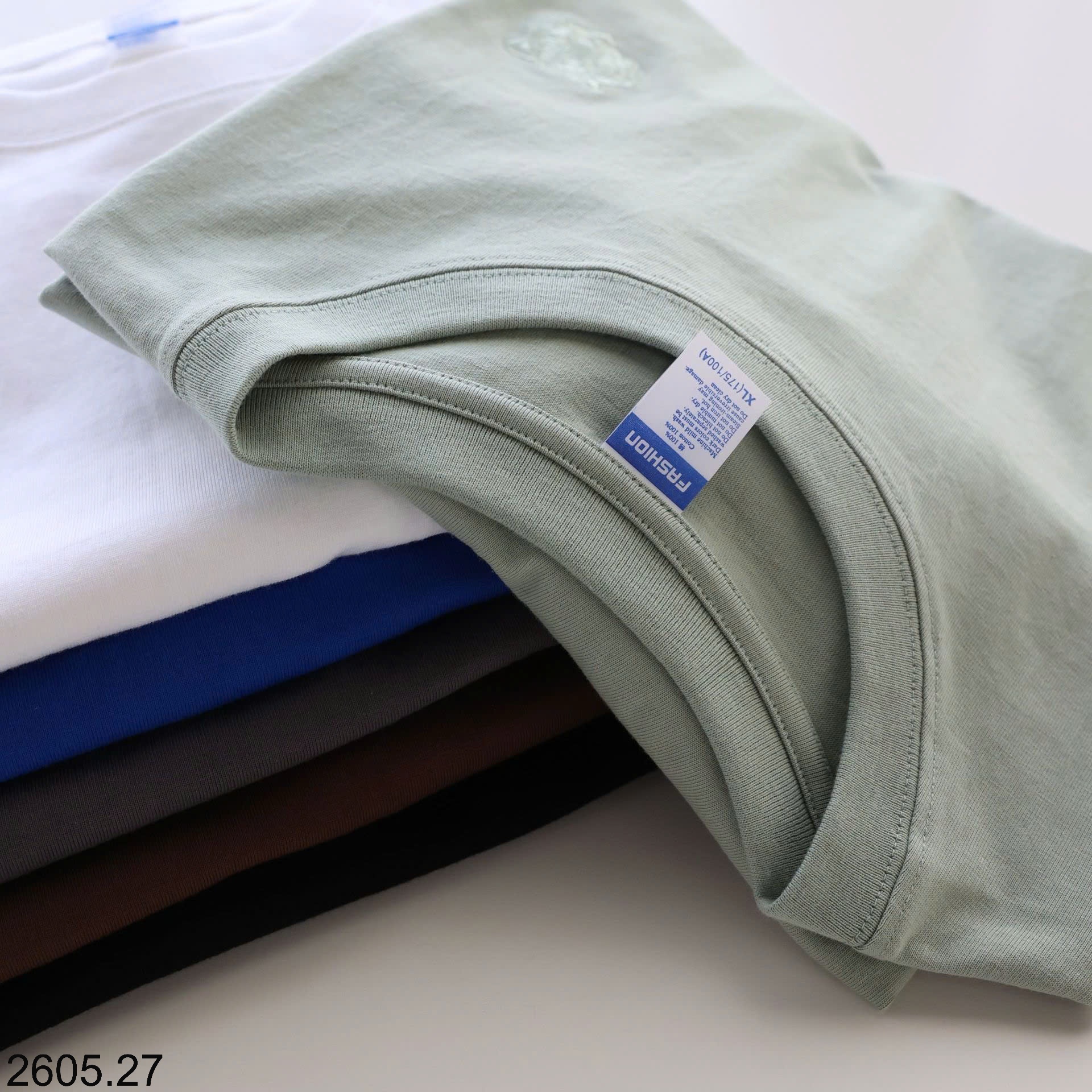 25HA2605.27 - ÁO COTTON NAM THÊU ĐẦU HỔ