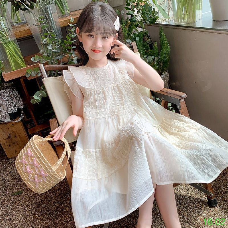 25HA16.02 - VÁY TAY VIỀN BÈO SIZE ĐẠI BÉ GÁI