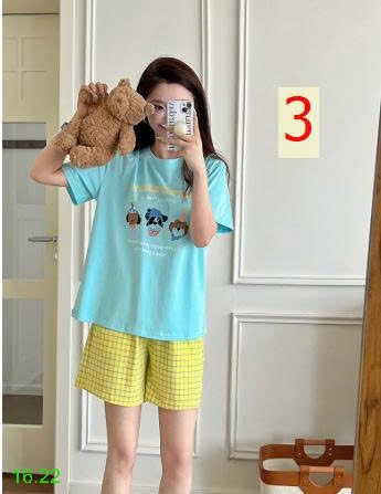 25HA16.22 - BỘ COTTON HOẠT HÌNH MẶC NHÀ CHO NỮ