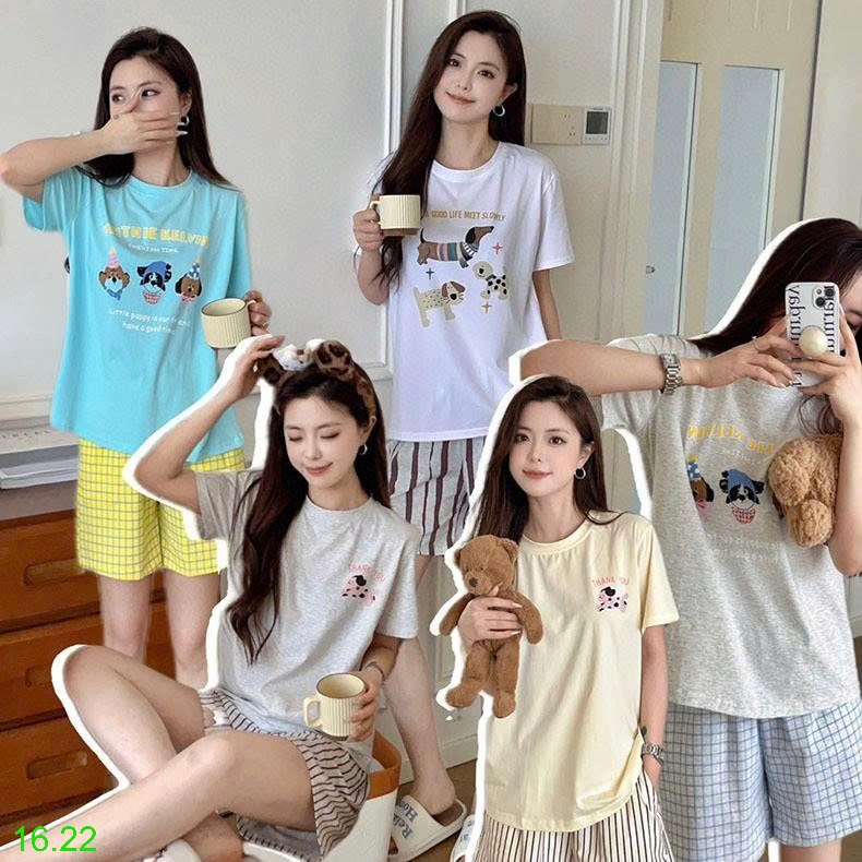 25HA16.22 - BỘ COTTON HOẠT HÌNH MẶC NHÀ CHO NỮ