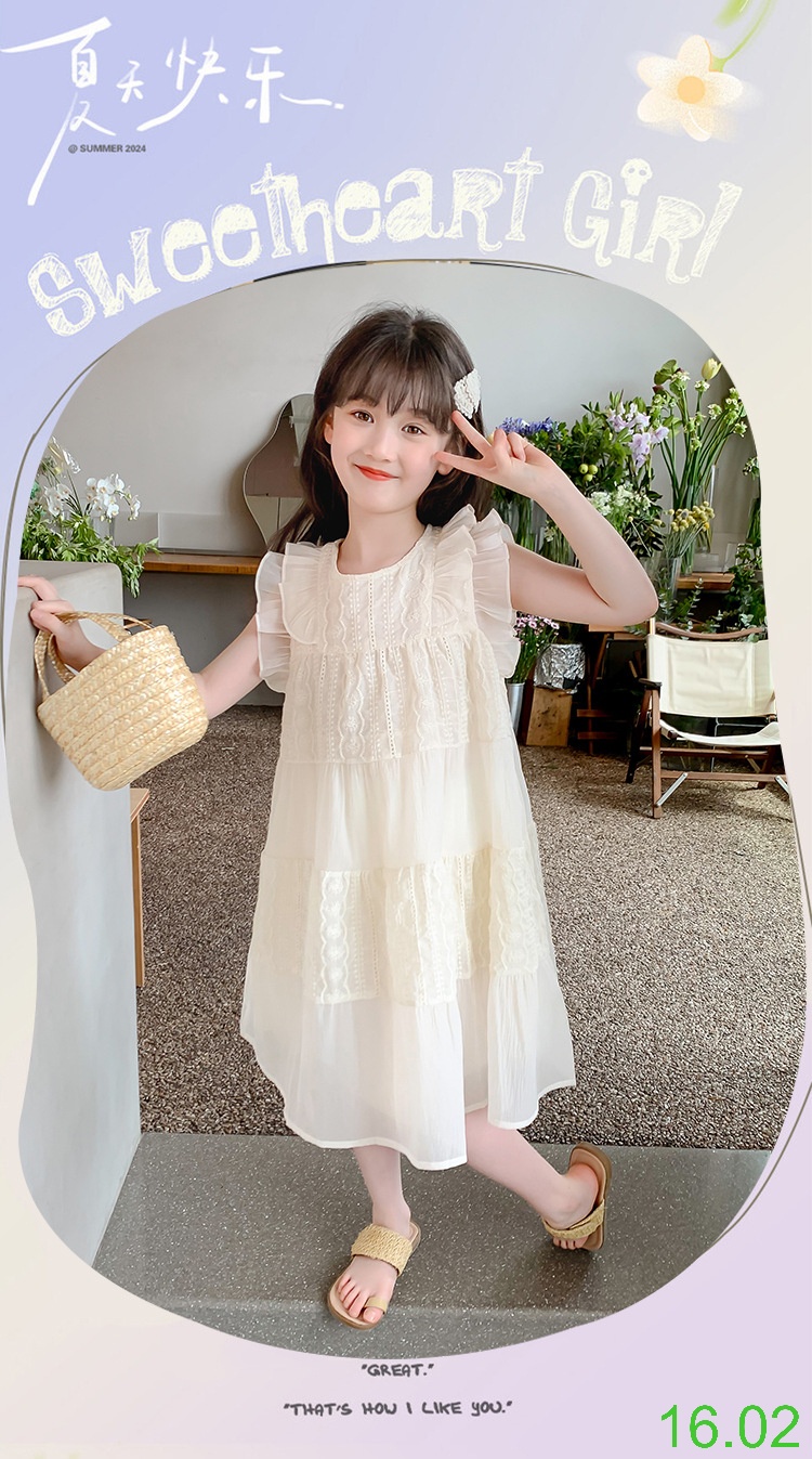 25HA16.02 - VÁY TAY VIỀN BÈO SIZE ĐẠI BÉ GÁI