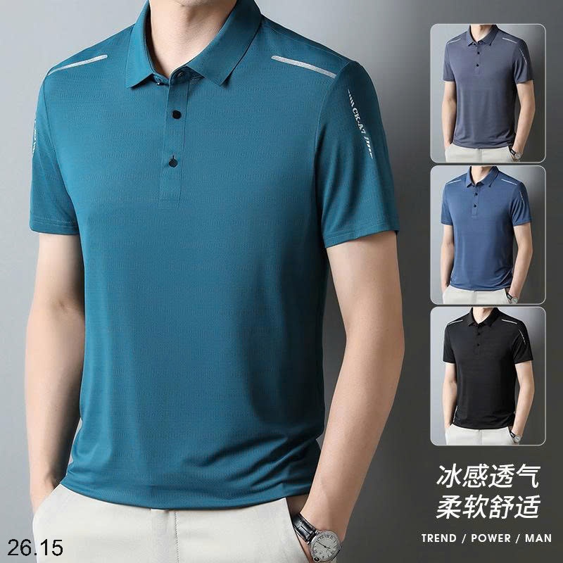25HA26.15 - POLO LỤA BĂNG NAM