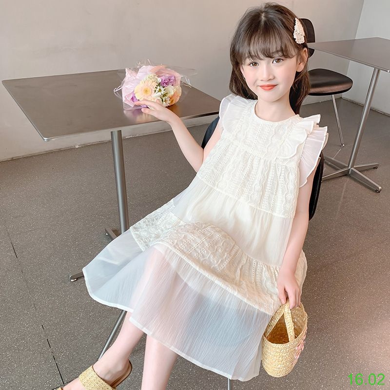 25HA16.02 - VÁY TAY VIỀN BÈO SIZE ĐẠI BÉ GÁI