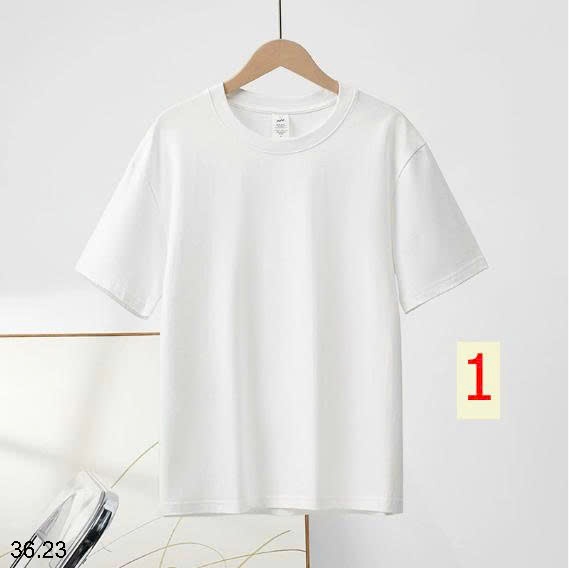 25HA36.23 - ÁO PHÔNG COTTON TRƠN MÀU BASIC NAM NỮ