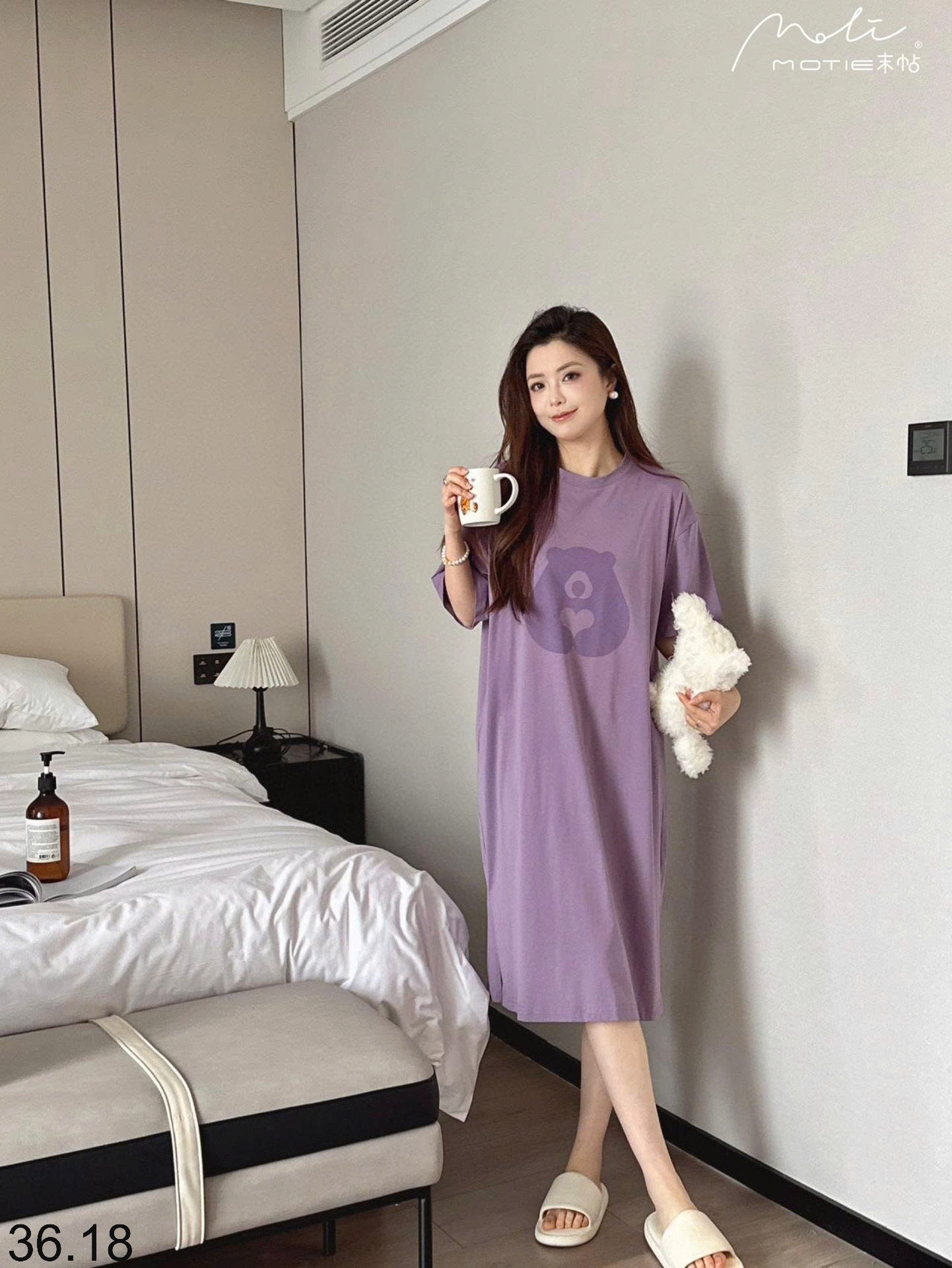 25HA36.18 - VÁY HÃNG MOTIE HÌNH GẤU DỄ THƯƠNG NỮ