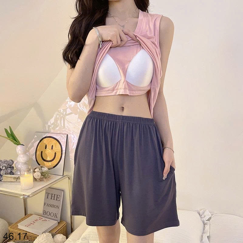 25HA46.17 - BỘ THUN LẠNH KÈM BRA SÁT NÁCH CHO NỮ