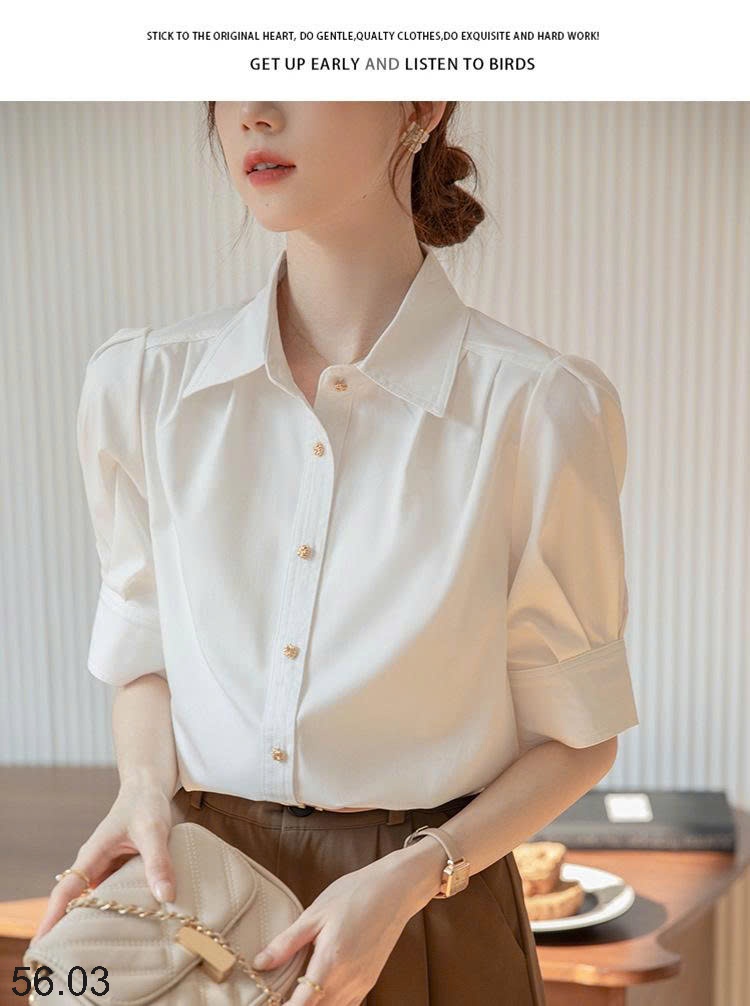 25HA56.03 - ÁO SƠ MI TAY BỒNG NỮ