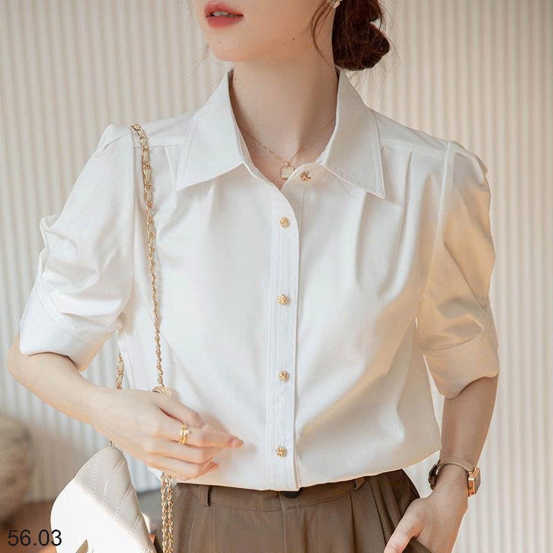 25HA56.03 - ÁO SƠ MI TAY BỒNG NỮ