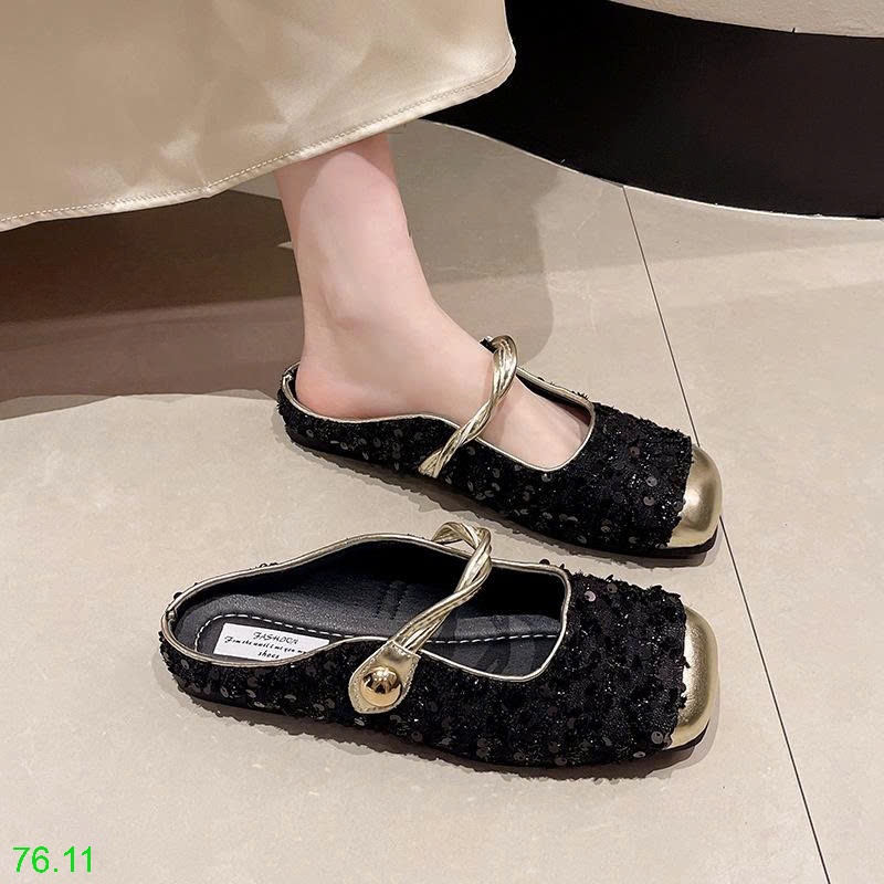 25HA76.11 - SỤC MARY JANE MŨI VUÔNG ĐÍNH SEQUIN