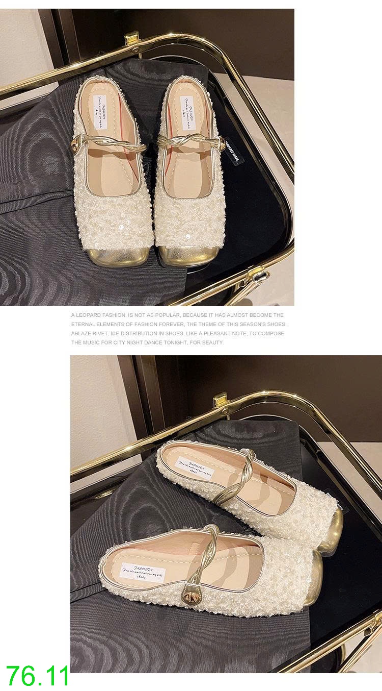 25HA76.11 - SỤC MARY JANE MŨI VUÔNG ĐÍNH SEQUIN