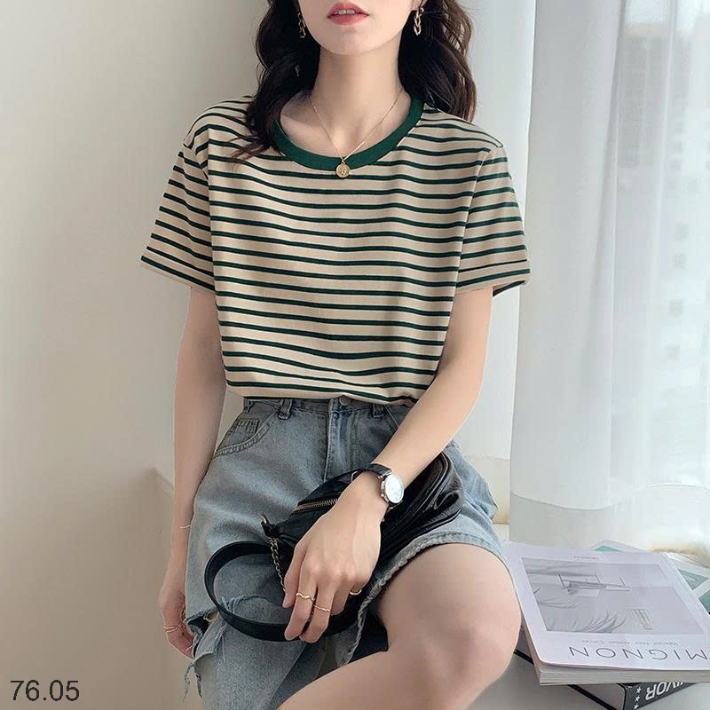 25HA76.05 - ÁO PHÔNG KẺ NỮ