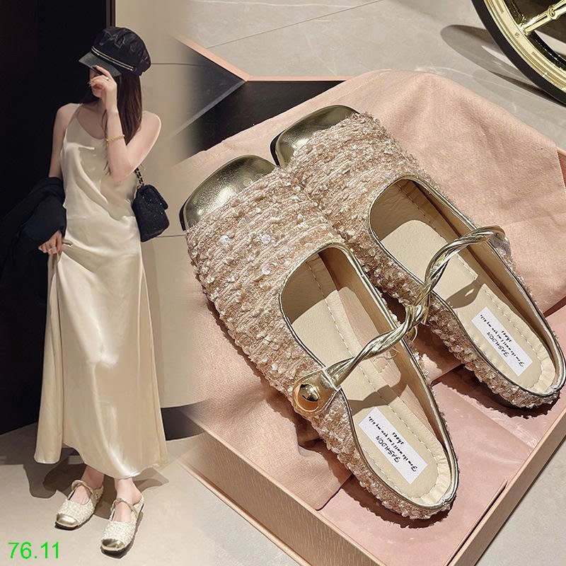 25HA76.11 - SỤC MARY JANE MŨI VUÔNG ĐÍNH SEQUIN