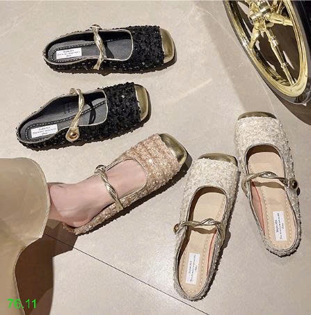 25HA76.11 - SỤC MARY JANE MŨI VUÔNG ĐÍNH SEQUIN