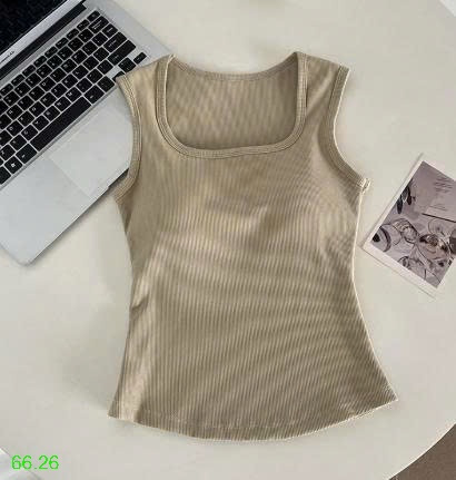 25HA66.26 - ÁO SÁT NÁCH CỔ VUÔNG KÈM BRA NỮ