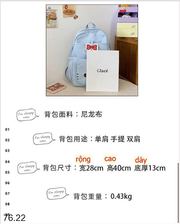 25HA76.22 - BALO HELLO KITTY CHO BÉ