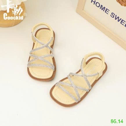 25HA86.14 - SANDAL QUAI CHÉO ĐÍNH ĐÁ BÉ GÁI