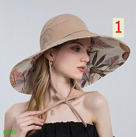 25HA86.19 - MŨ CHỐNG NẮNG NỬA ĐẦU HỌA TIẾT LÁ