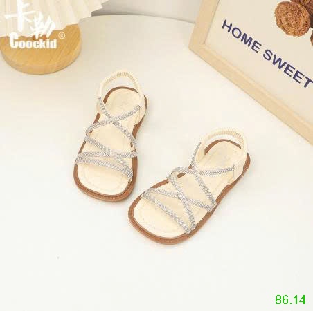 25HA86.14 - SANDAL QUAI CHÉO ĐÍNH ĐÁ BÉ GÁI