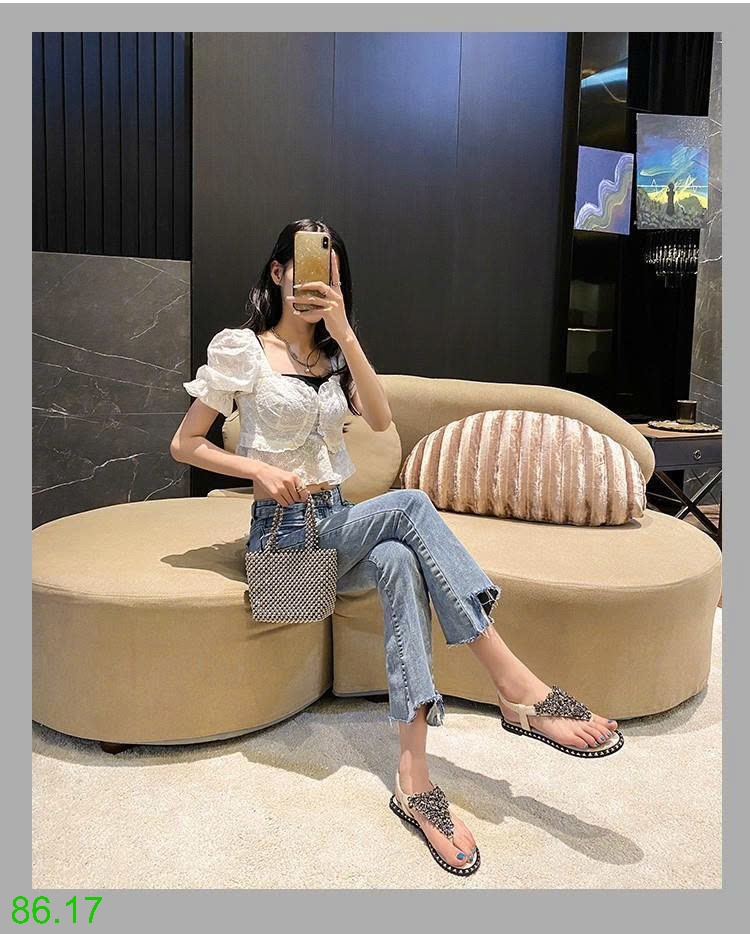 25HA86.17 - SANDAL ĐÍNH ĐÁ