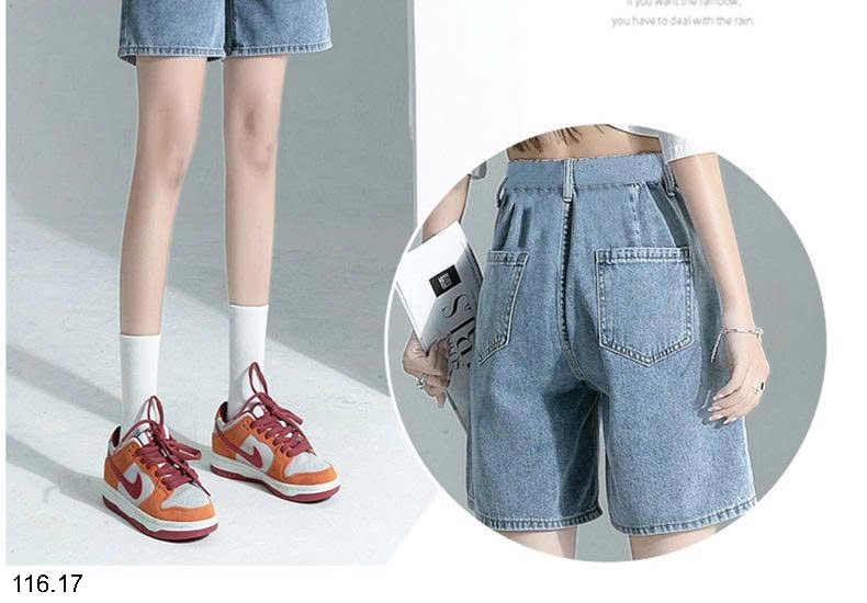 25HA116.17 - QUẦN SHORT CẠP CAO 2 MÀU NỮ