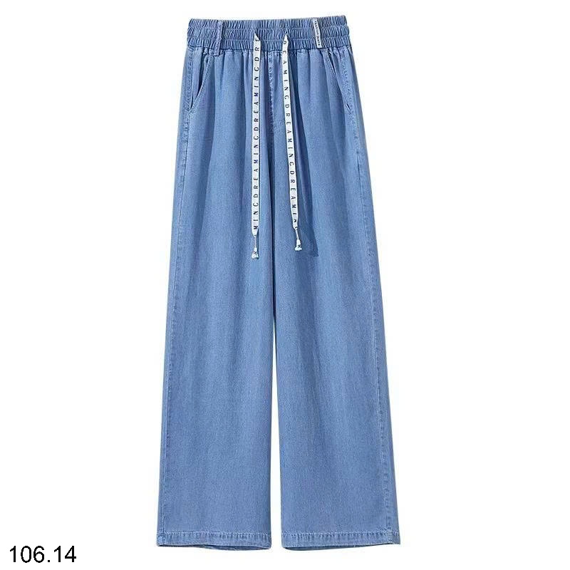 25HA106.14 - QUẦN JEAN TENCEL CAP CAO ỐNG RỘNG NỮ
