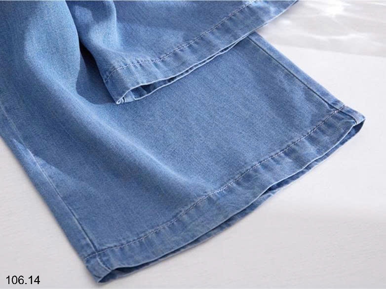 25HA106.14 - QUẦN JEAN TENCEL CAP CAO ỐNG RỘNG NỮ