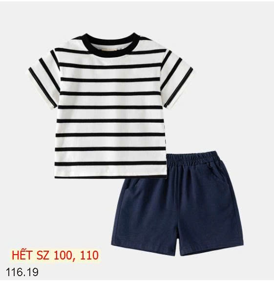 25HA116.19 - BỘ CỘC ÁO KẺ WELLKIDS BÉ TRAI