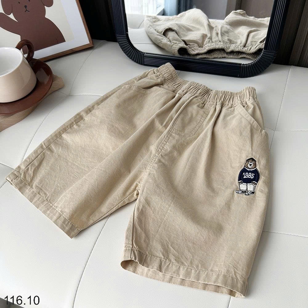25HA116.10 - QUẦN SHORT THÔ HÌNH GẤU KACADY BÉ TRAI