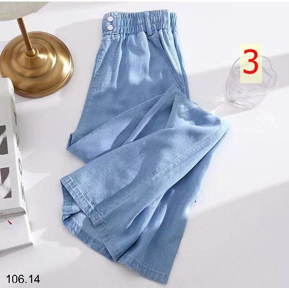25HA106.14 - QUẦN JEAN TENCEL CAP CAO ỐNG RỘNG NỮ