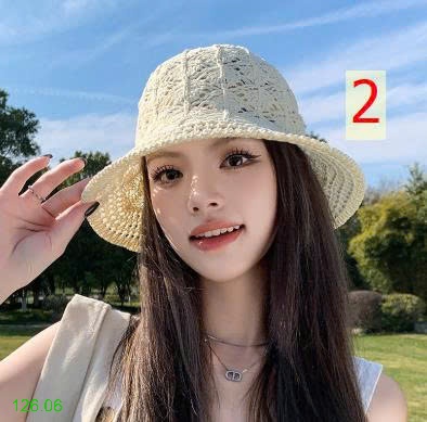 25HA126.06 - MŨ CHỐNG NẮNG DỆT KIM THOÁNG KHÍ NỮ