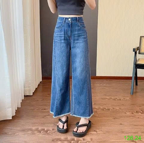 25HA126.24 - QUẦN JEAN ỐNG RỘNG LƯNG CAO