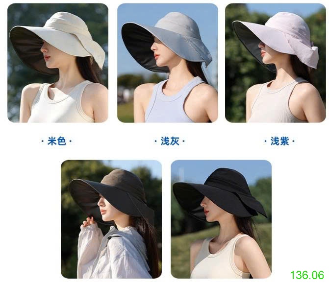 25HA136.06 - MŨ CHỐNG NẮNG VÀNH RỘNG CHO NỮ