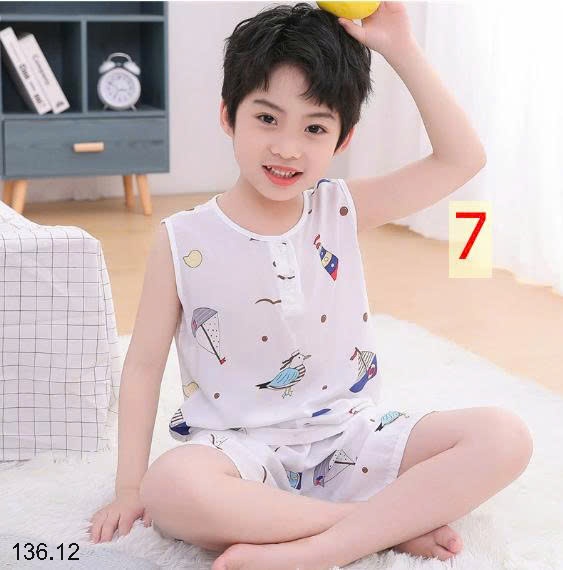 25HA136.12 - BỘ COTTON BA LỖ LANH LỤA CHO BÉ