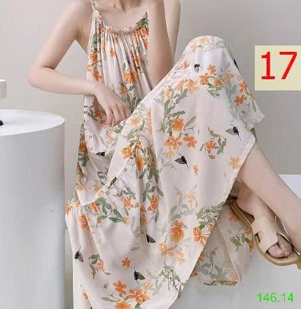 25HA146.14 - VÁY LANH LỤA 2 DÂY CHO NỮ