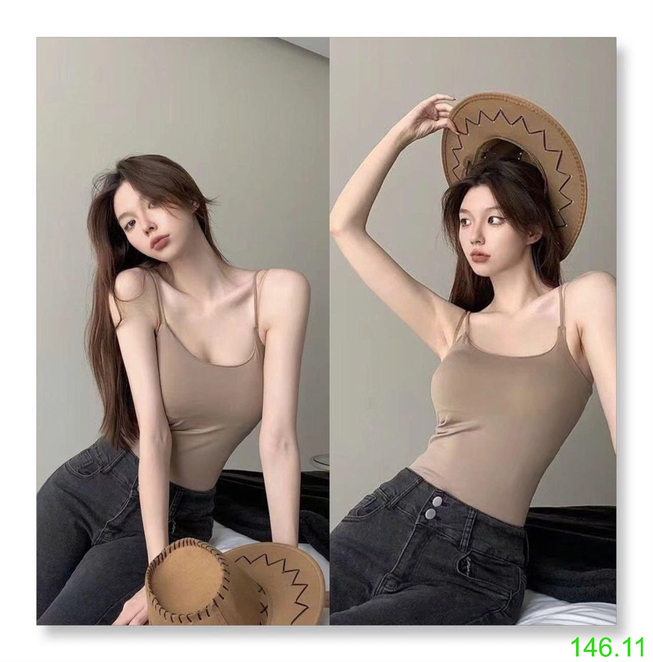 25HA146.11 - SET 2ÁO 2 DÂY NỮ KÈM BRA