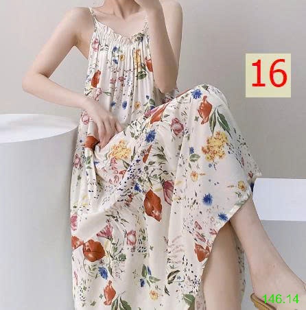 25HA146.14 - VÁY LANH LỤA 2 DÂY CHO NỮ