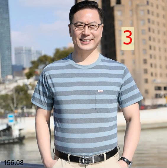 25HA156.08 - ÁO PHÔNG KẺ NAM CỔ TRÒN