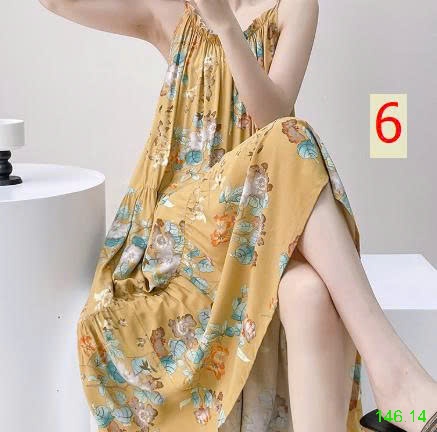 25HA146.14 - VÁY LANH LỤA 2 DÂY CHO NỮ