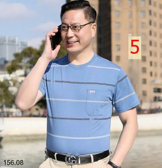 25HA156.08 - ÁO PHÔNG KẺ NAM CỔ TRÒN