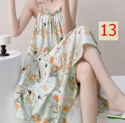 25HA146.14 - VÁY LANH LỤA 2 DÂY CHO NỮ