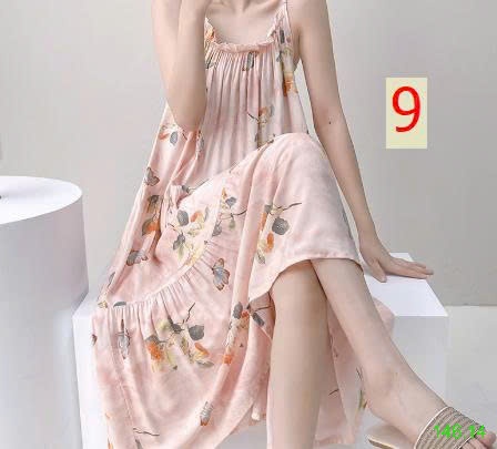 25HA146.14 - VÁY LANH LỤA 2 DÂY CHO NỮ