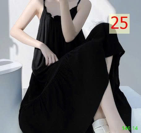 25HA146.14 - VÁY LANH LỤA 2 DÂY CHO NỮ