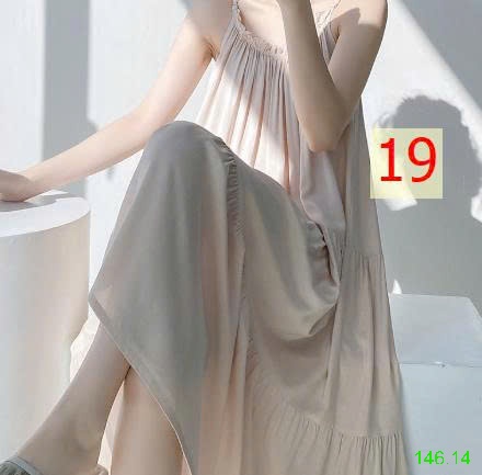 25HA146.14 - VÁY LANH LỤA 2 DÂY CHO NỮ