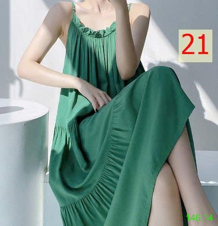 25HA146.14 - VÁY LANH LỤA 2 DÂY CHO NỮ
