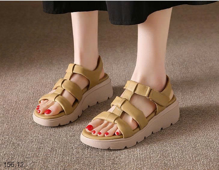 25HA156.12 - SANDAL NỮ QUAI ĐAN ĐẾ DÀY