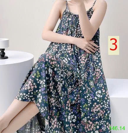 25HA146.14 - VÁY LANH LỤA 2 DÂY CHO NỮ
