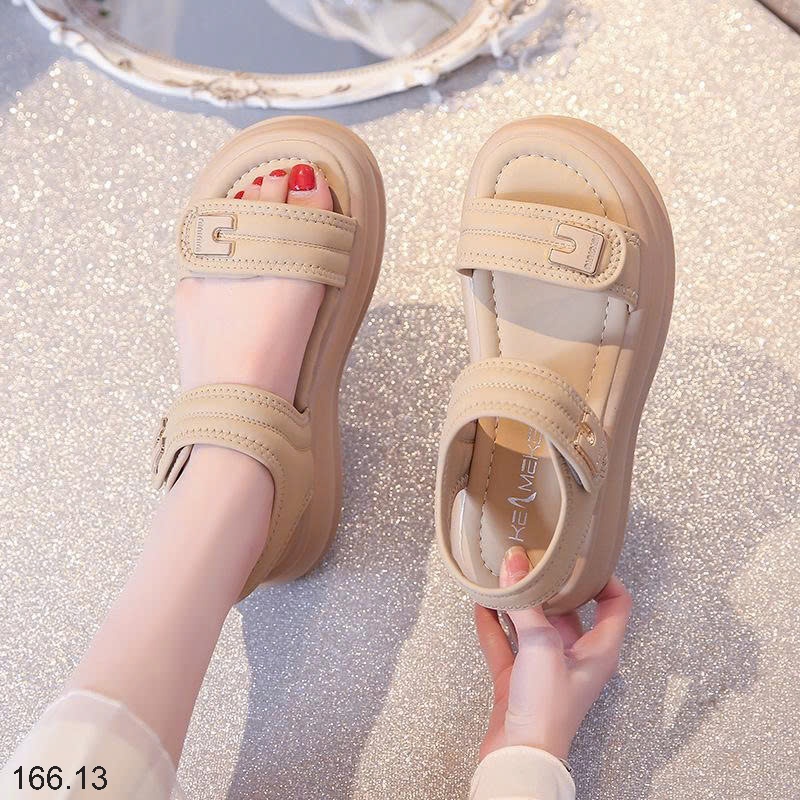 25HA166.13 - SANDAL QUAI NGANG ĐỘN ĐẾ CHO NỮ