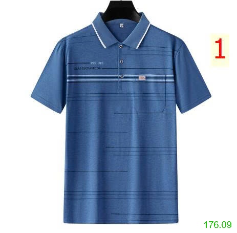 25HA176.09 - ÁO POLO KẺ TRUNG NIÊN CHO BỐ