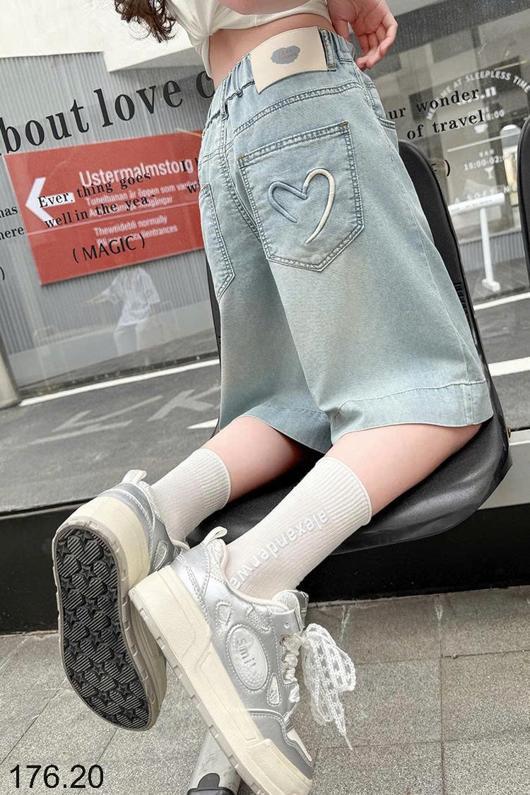 25HA176.20 -QUẦN SHORT JEAN BÉ GÁI SIZE ĐẠI